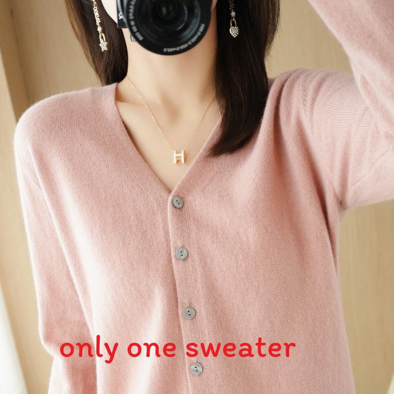 Knit Cardigan For Women With Vneck Long Sleeves Soft Polyester Blend For Casual Wear