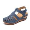 New wedge heel retro sandals non-slip large size women's summer hole shoes