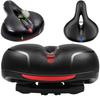 Hollow Breathable Bicycle Saddle with Taillight Mountain Cushion Bicycle Big Butt Widened Soft Saddle Comfortable Seat