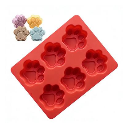 6 Cavity Silicone Mold Puppy Dog Paw Chocolate Mold Cake Decoration Ice Cube Mold  Soap Making