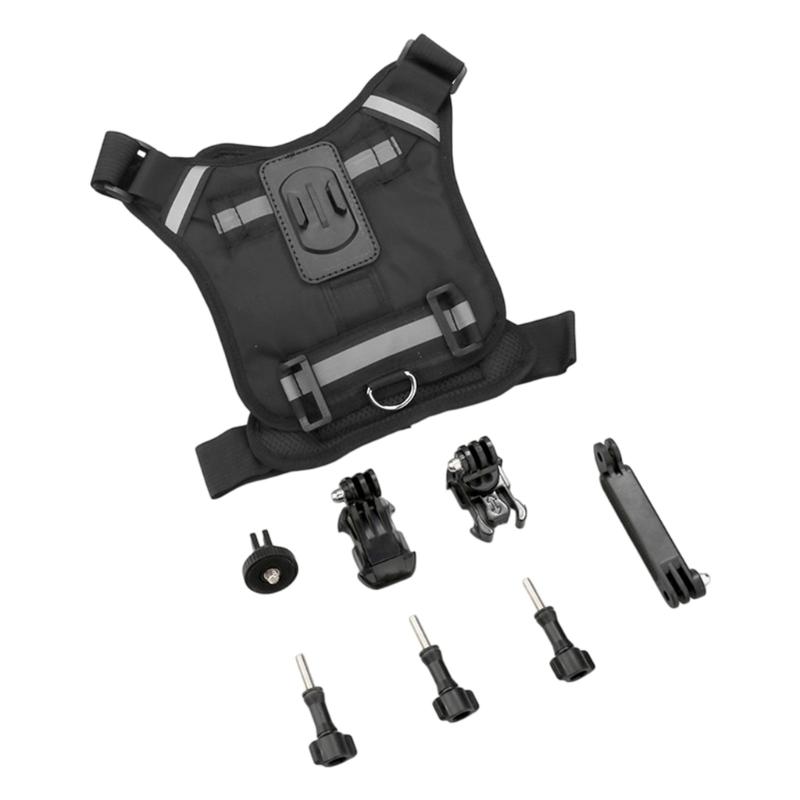 Action Camera Dog Harness Mount Comfortable Plastic Dog Harness Camera Mount Vest Chest and Back Fixation for Recording 1