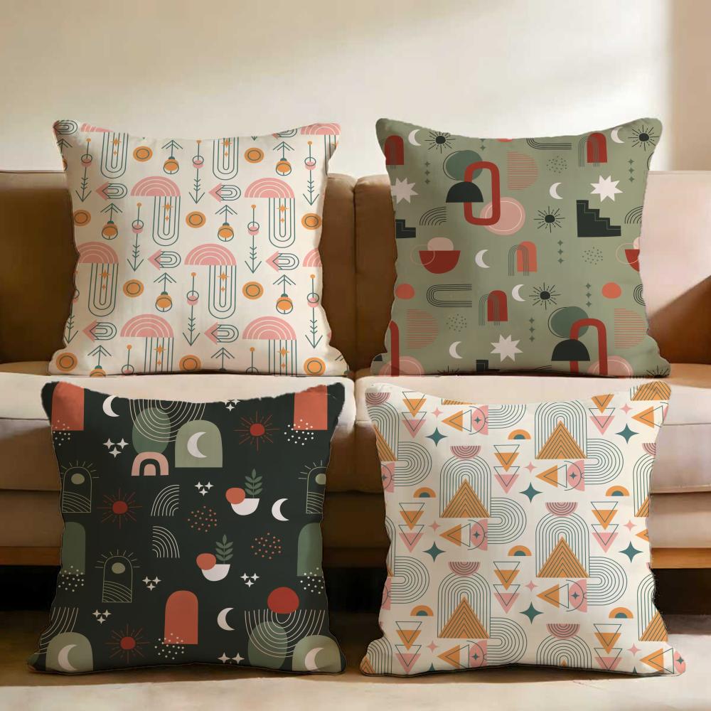 Boho Plant Nordic Cushion Cover Multi-Scene Pillow Cover for Home & Car - Reversible, Soft & Durable for Daily Use