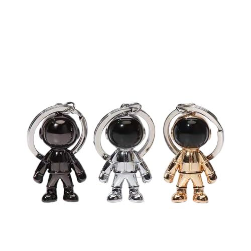 

HUQIDAO 3 Piece Key Chain, Astronaut Key Ring, Metal Fittings, Key Ring, Accessories, Space 6.2mm
