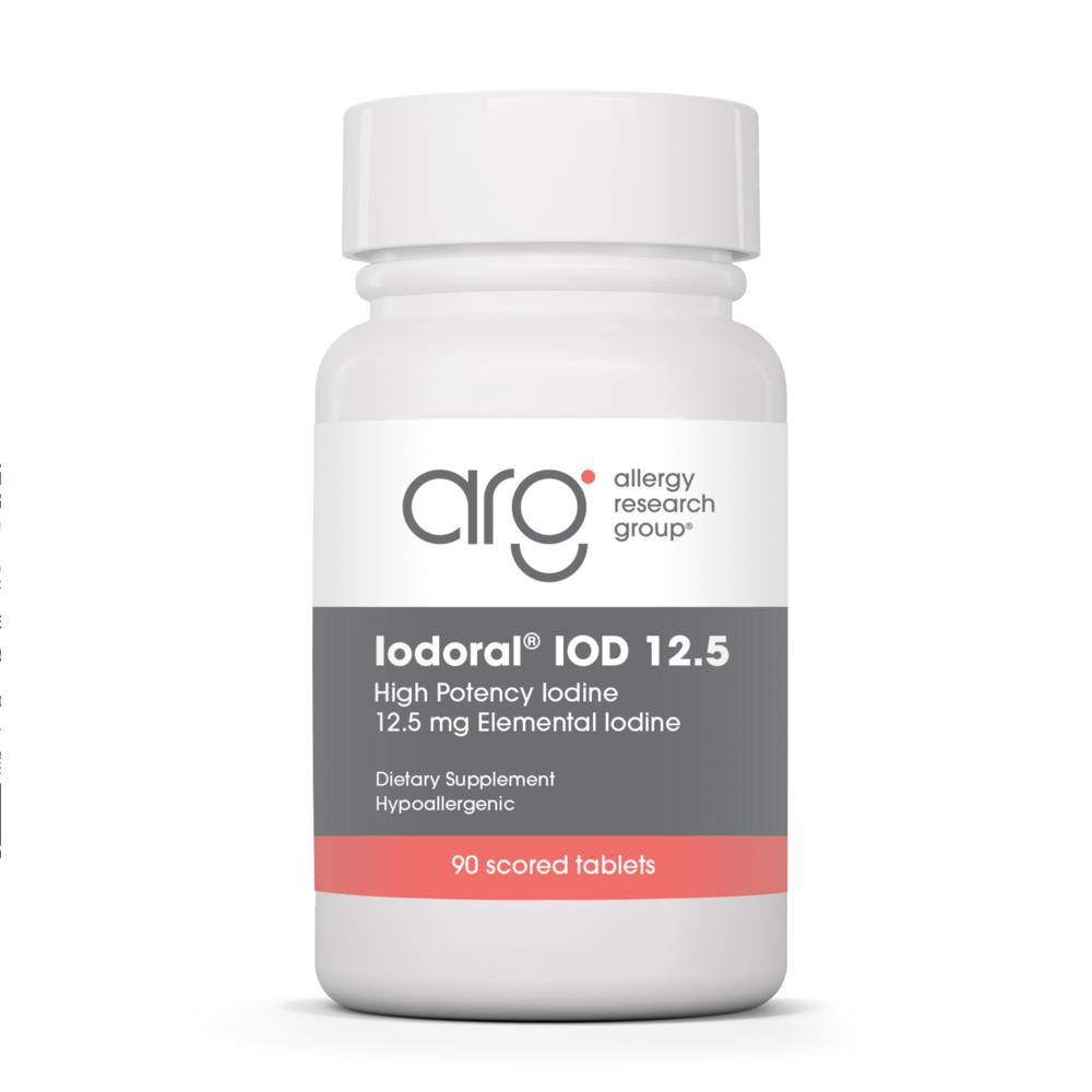 Allergy Research Group Iodoral Iodine 12.5mg Thyroid & Energy Metabolism Support Iodine Supplement 90 Tablets 1 pcs