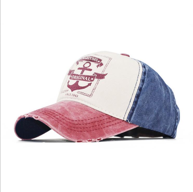 Vintage Distressed Baseball Cap "Jewel Shine" Print Washed Cotton Dad Hat