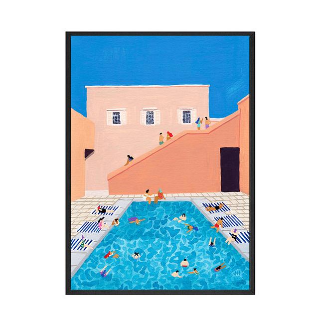 Abstract Minimalist Swimming Pool Holiday Illustration Office Decor Canvas Painting Wall Art Picture Poster Print Home No Frame