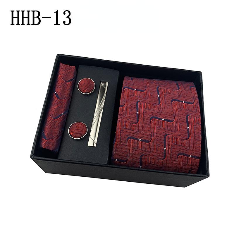 

Затишний набір із 5 предметів, чоловіча подарункова коробка з краваткою та краваткою, включаючи квадратну краватку, манжету, затиск для краватки, подарункова коробка, діловий повсякденний костюм