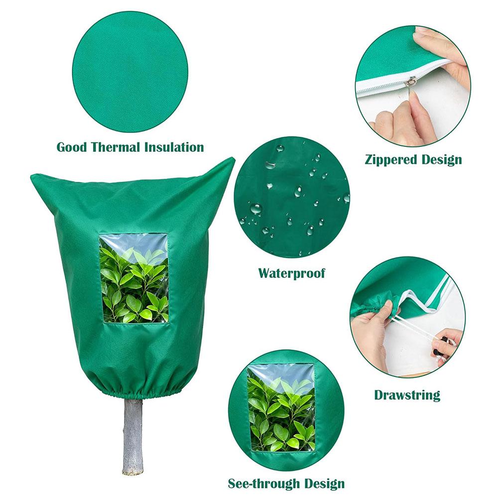 Protect Plants From Freezing Plant Covers Freeze Protection With Visible Window Winter Frost Cover Drawstring Plant Warm Bag
