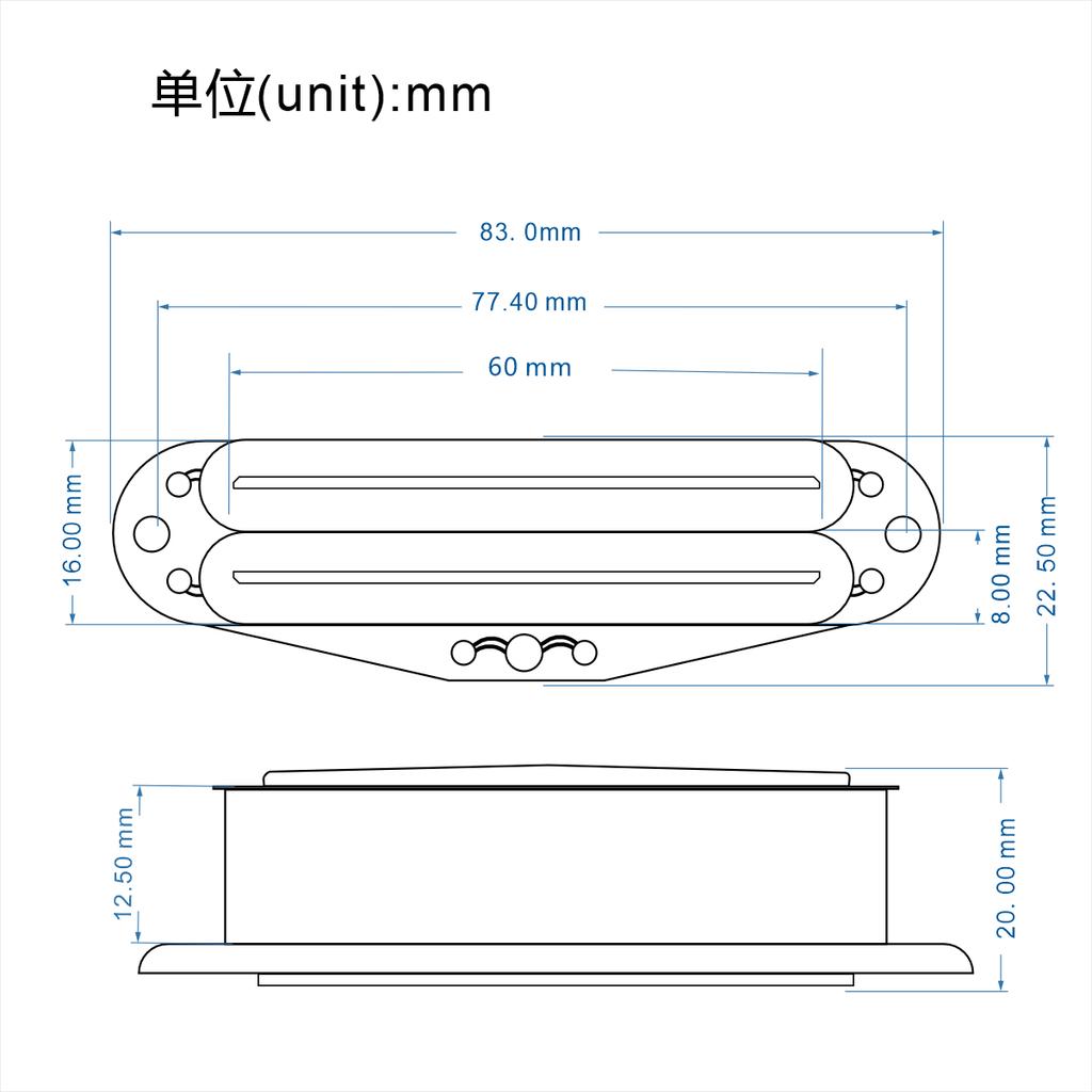 FLEOR White Dual Blade Pickup Alnico 5 Hot Dual Rails Humbucker Bridge Pickup Guitar Parts