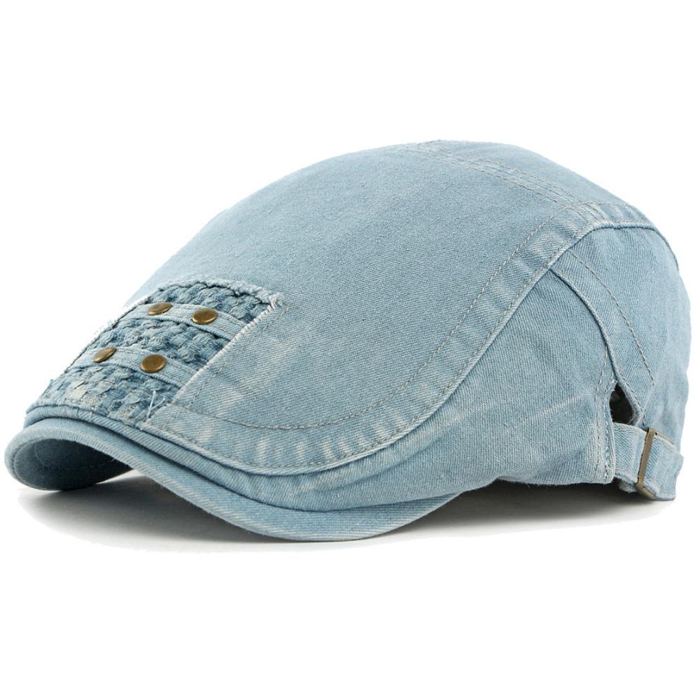 HT4862 Berets for Men Women New All Seasons Denim Beret Cap Male Female Cotton Ivy Flat Cap Adjustable Artist Painter Beret Hat