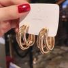 Elegant Gold Color Circled Hoop Earring for Woman Metal Elegant Vintage Geometric Statement Luxury Earrings Party Jewelry Gifts