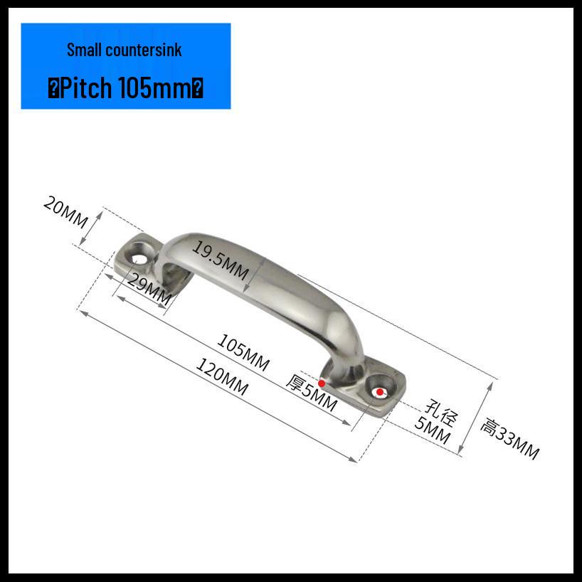 304 Stainless Steel Heavy-Duty Bow-Shaped Surface-Mounted Door Handle