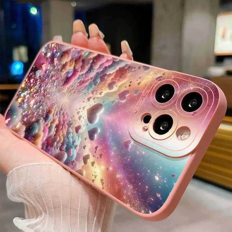 Aurora Gradient Phone Case For iPhone 17 16 Pro Max Air 15 14 Plus 11 12 13 Mini 7 8 SE2 X XS XR Matte Shockproof Silicone Cover