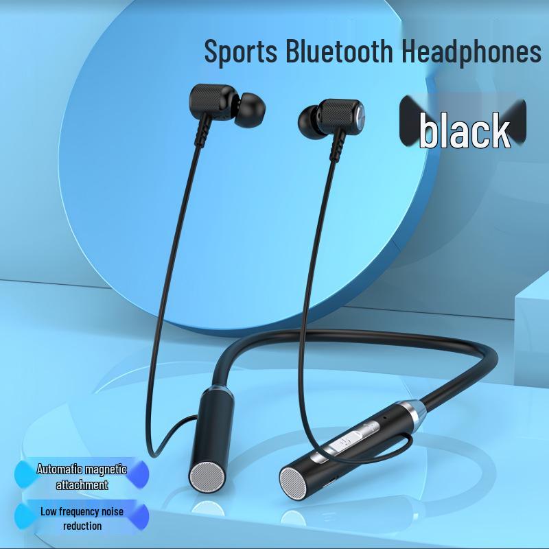 Neckband Semi-in-ear Wireless Bluetooth Earphones with LED Display, Long Standby, Compatible with Android and Apple for Sports and Running