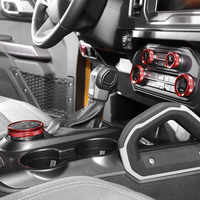 6Pcs/Set Car Modified Air Conditioner Headlight Switch Knob Fit For Ford Bronco 2024+ Car Drive Trailer Gear Switch Knob Cover