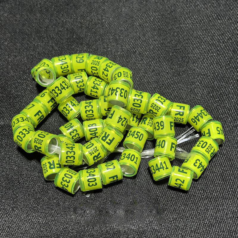 100 Pcs 2025 Aluminum Plastic Pigeon Foot Ring With Number Letter Bird Leg Sign Rings Fly Race Identification Circle Pilgrims