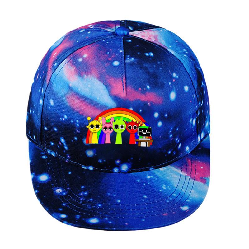 Sprunki Printed Fashion Baseball Cap Adjustable Starry Sky Design Wide Brim Hat