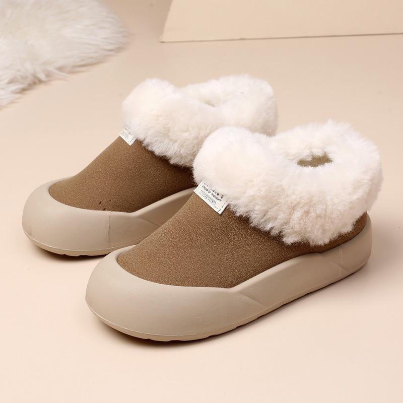 Korean-Style Women's Winter Boots with Fleece Lining Thickened Cotton-Lined Boots Warm Flat-Soled Soft-Sole Casual Women's Cotton Shoes
