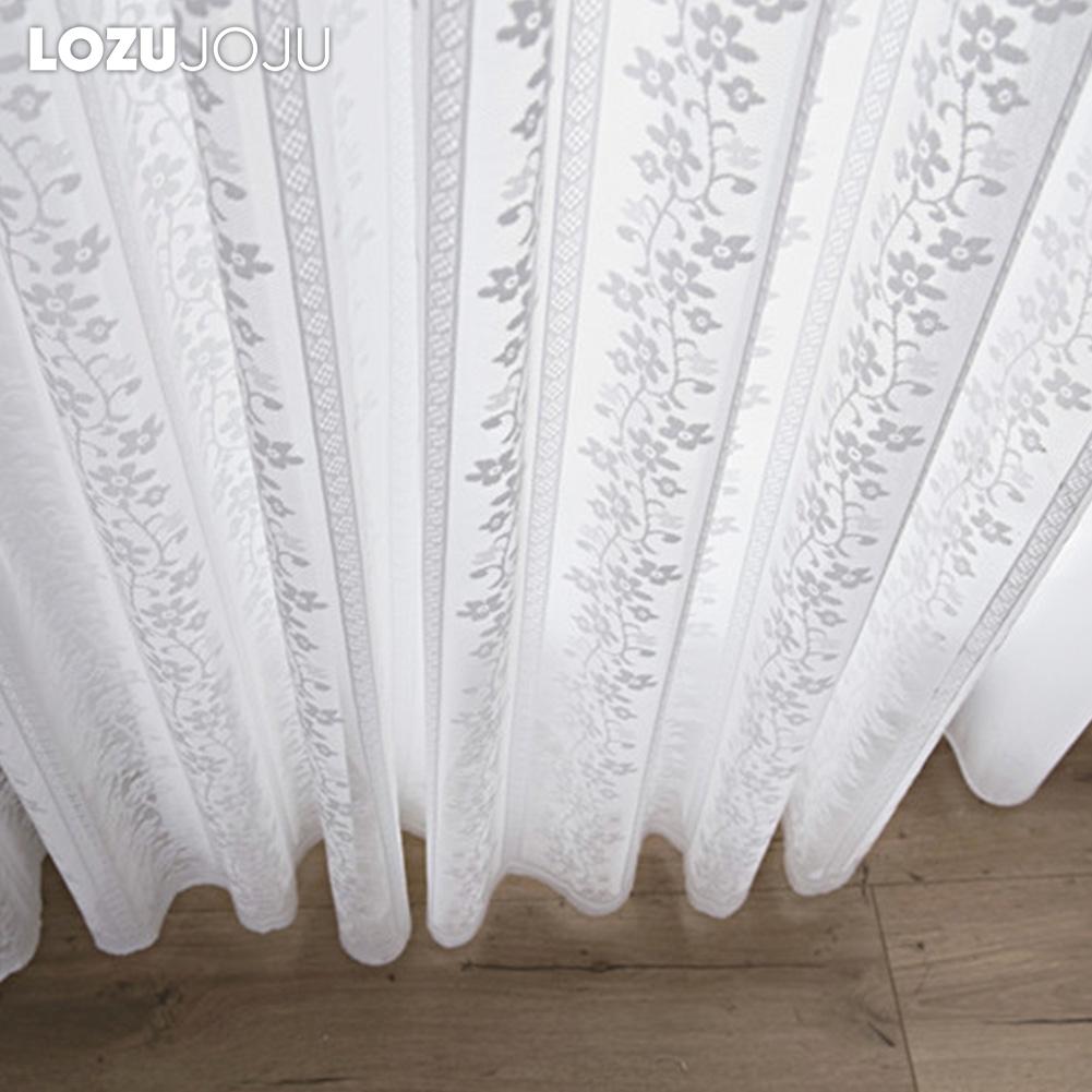 1PC LOZUJOJU 10-20% Light Blocking French Lace Warp Knitted Sheer Curtain for Living Room Bedroom Balcony Home Decor