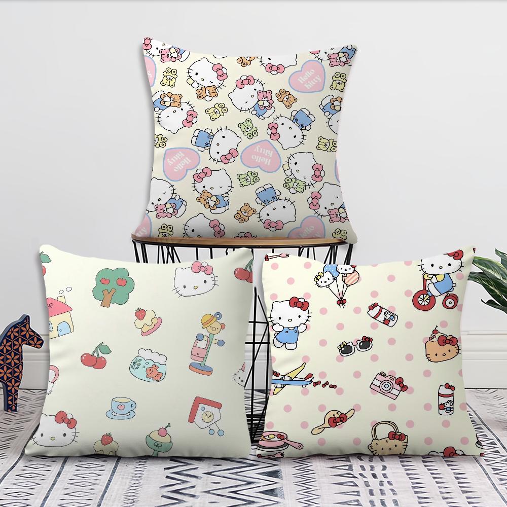 Hello K-Kittys Cute Cushion Cover For Pillow Printing Sofa Decoration Home Car Room Coffee Shop Office Nordic Simplicity