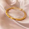 Gold Plated Zircon Titanium Steel Korean Minimalist Bangle | Versatile High-End Bracelet for Women