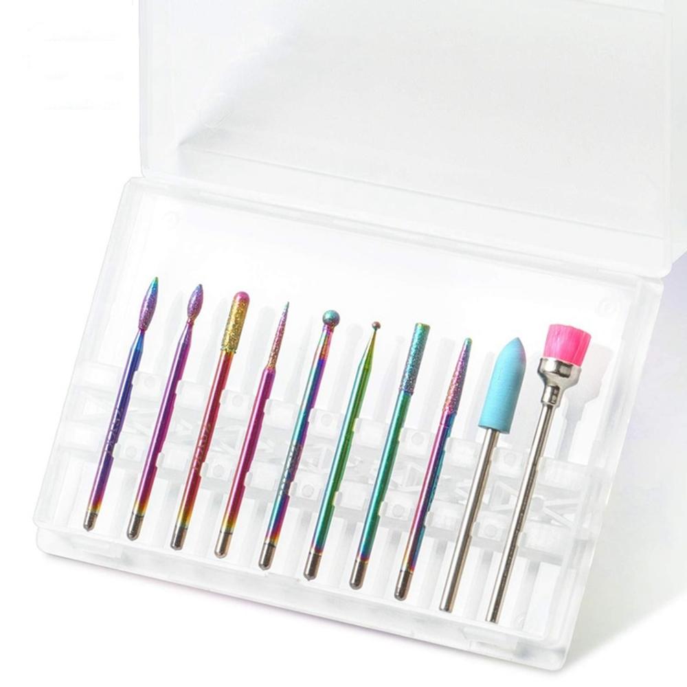 

10 PCS Nail Drill Bits Set Tungsten Steel Manicure Tools For Nail Art DIY Home Use A
