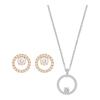 Constella Inlaid Decoration Rhodium Plated Necklace + Earring Set Women's Multi-color 5198686+5199827