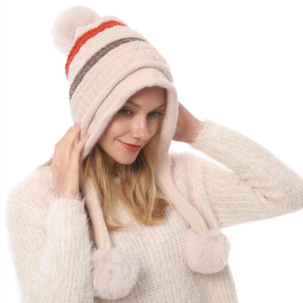 Woolen Hat New Autumn and Winter Women's Velvet Thickened Warmth and Coldproof Ear Protection Chenille Soft Knitted Hat