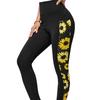Printed yoga pants European and American fashion chrysanthemum pants women's trend versatile casual sports pants fitness leggings
