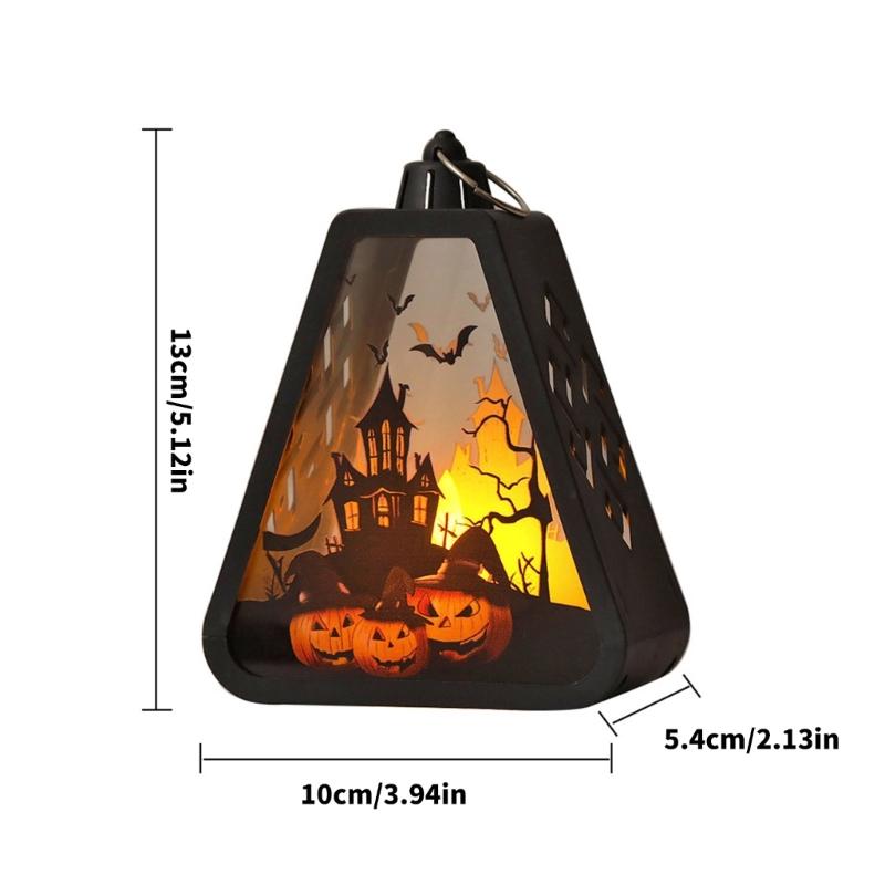 Halloween Lanterns Hanging Decors Witch Pumpkin Castles Pattern Handheld Lamp For Holiday Party Desktop Decoration Gift