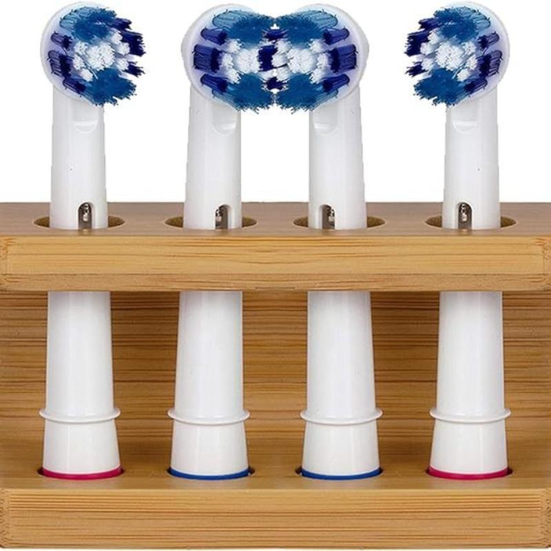 2/3/4 Slots Electric Toothbrush Head Holder Rack Mini Portable Durable El Non Slip Freestanding Natural Bathroom Bamboo Stand