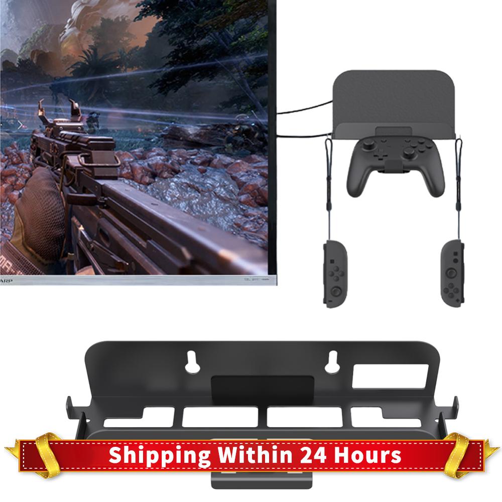 Wall Mounted Host Stand for Switch 2 Game Console Game Console Wall Mounted Holder Bracket Metal Wall Mount W/ Controller Hook