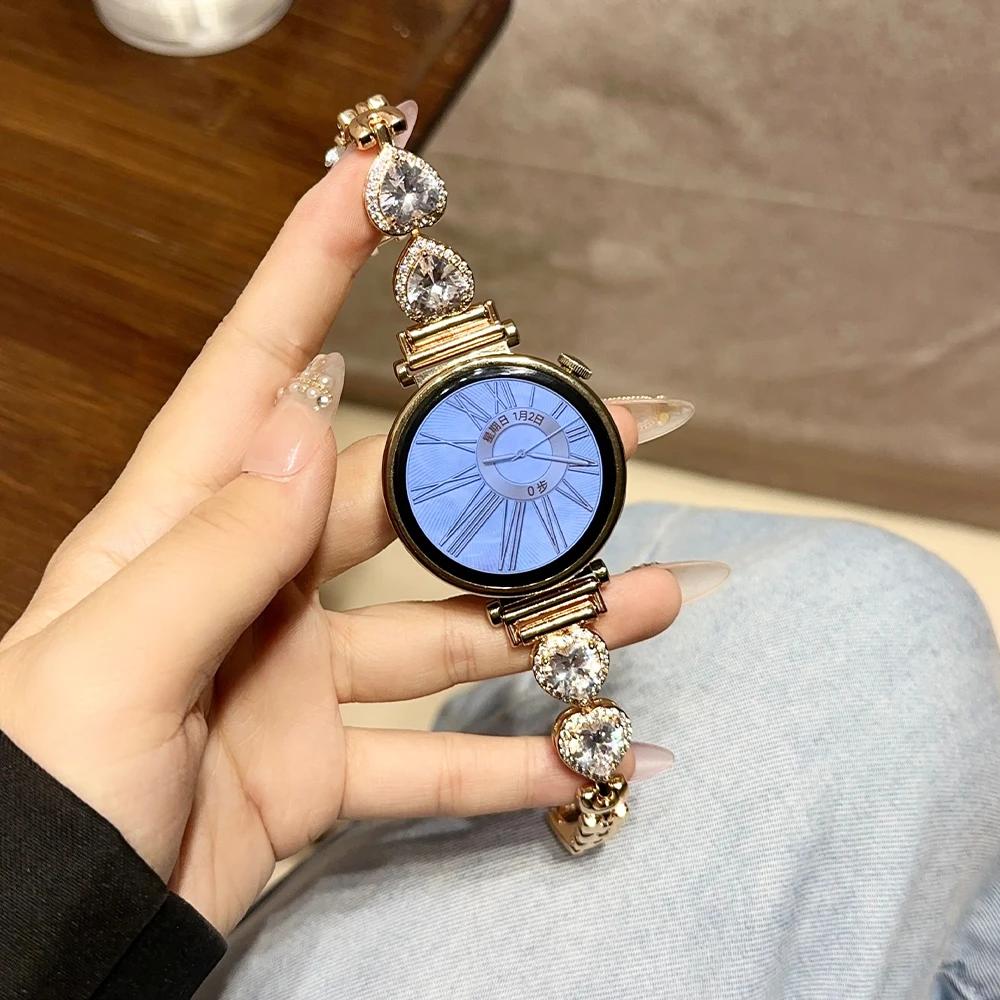 Women Diamond Bracelet for Huawei GT 4 41mm Smart Watch 18mm 20mm 22mm Band for Samsung Galaxy 6 Classic 47mm 43mm 5 6 40mm 44mm