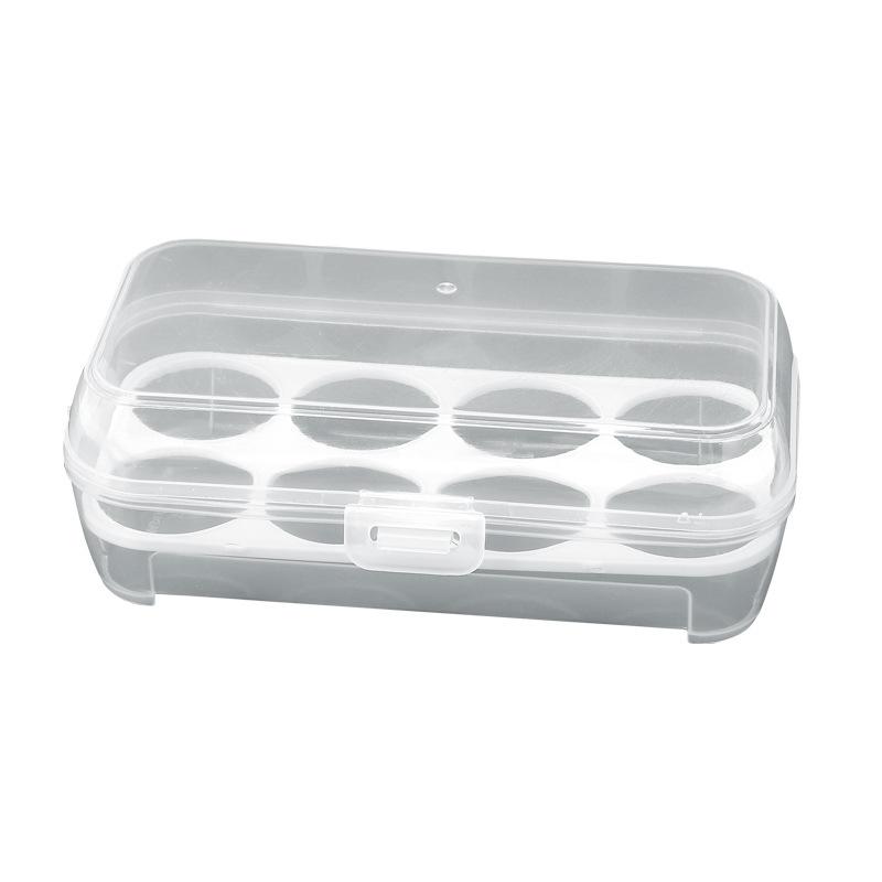 Shockproof Transparent Egg Container with Lid Portable Camping Organizer for Kitchen Storage Picnic Sealed Compartment Adjustable Grids