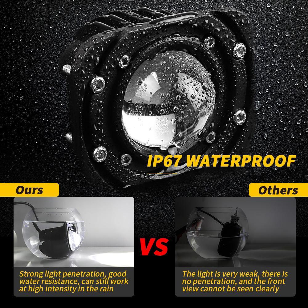 2PCS 3" Car LED Work Light White Yellow Flush Mount Driving Light Fog Lights