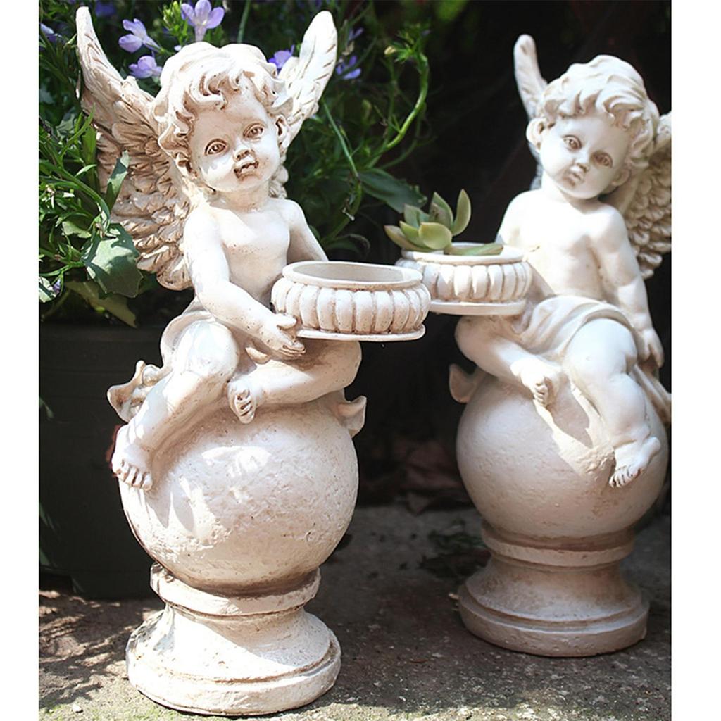 Putten-Engelsstatue Teelichtkerzenhalter Putten-Skulptur Ohne Kerze Teelichthalter für Kondolenz Liebe Trauergeschenk