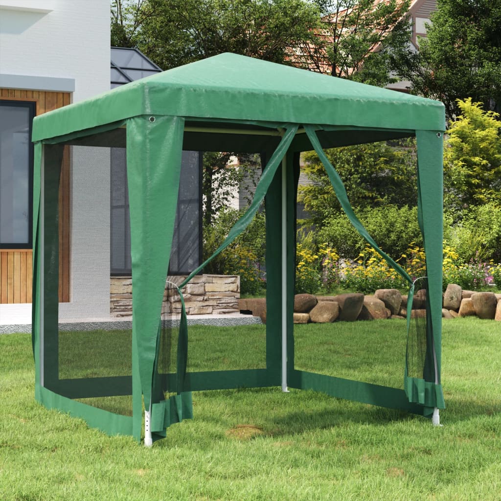 Vidaxl Partyzelt mit 4 Netzseiten, Grün, 2x2 m, HDPE