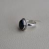 Handmade Oval Black Onyx Ring: Twisted Wire Sterling Silver Ring