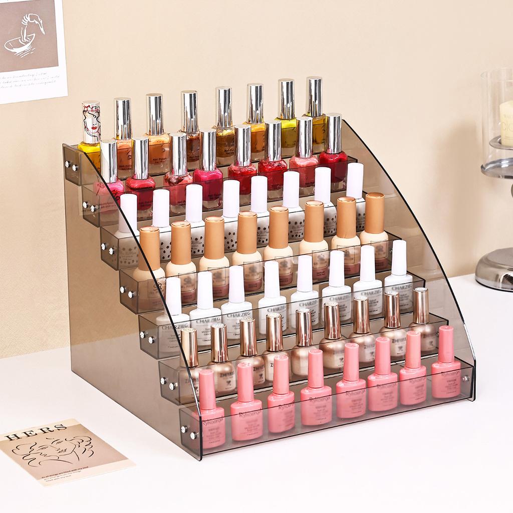 1pc multi-function 2/3/4/5/6/7 layer acrylic nail polish display shelf cosmetics shelf lipstick shelf nail polish storage shelf