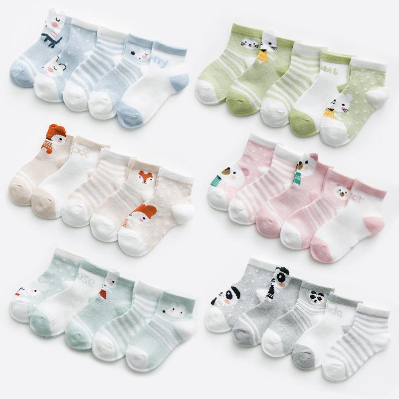 5 Paare/los 2-12Y Kinder Socken Baby Socken für Mädchen Baumwolle Mesh Nette Neugeborene Junge Kleinkind Socken Baby Kleidung Zubehör