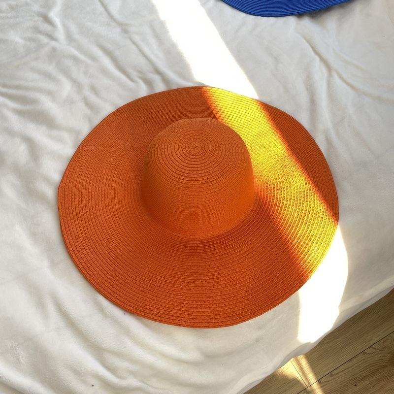 Oversized Brim Straw Hat Women's Summer Seaside Sunshade Sun Protection Hat Outdoor Travel Vacation Beach Hat Summer Hat Women's