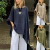 Women S Loose Fit T Shirt Batwing Sleeve U Neck Solid Color Casual Top