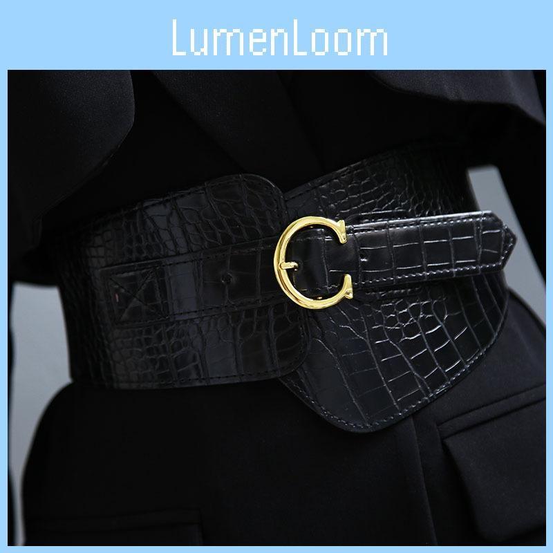 Leather Womens Elastic Waist Belt With Pin Closure For Formal Or Attire Casual