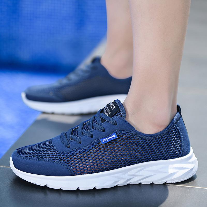 Summer Mesh Hollow Shoes Lightweight Breathable Sports Casual Shoes Large Size Travel Running Shoes