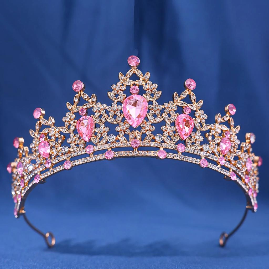 Baroque Vintage Crystal Rhinestone Crowns With hair comb Diadems Headbands For Women Bride Wedding Hair Accessories Jewelry NONE