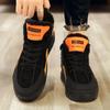2024 Winter Leather Men's Warm High-top Casual Shoes, Outdoor Anti-skid Work Shoes, Comfortable and Versatile Men's Sports Shoes