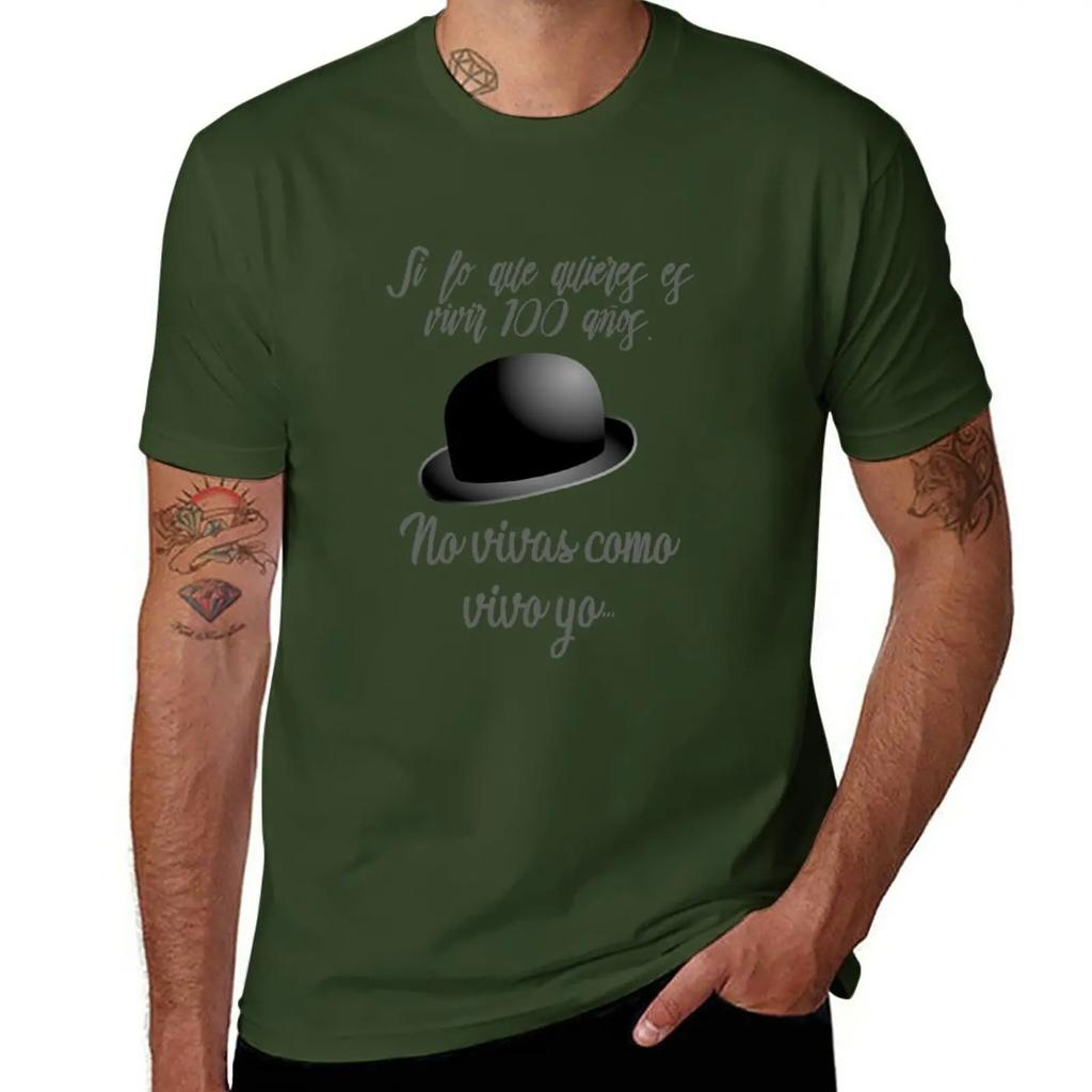 graphic t shirt heavyweight t shirts plain white t shirts men New Song Joaquín Sabinaif you want to live 100 years TShirt