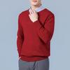 Men's Plus Size V-Neck Wool Sweater - 2023 Autumn/Winter Long Sleeve Knit Pullover