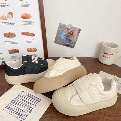 Platform White Shoes Female Ugly Cute Autumn New Niche Velcro Big Head Bread Shoes Student Board Shoes