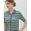 Women Stripe Short Sleeve Cardigan C262ksl035